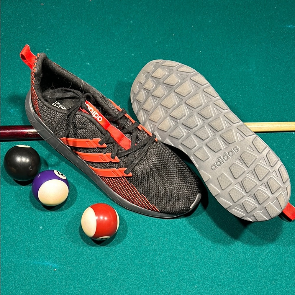 Adidas Men's Black and Red Swim Shoes